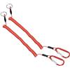 PATIKIL 2m Pesca Strumento Cordino, 2pz Sicurezza Cavo Spirale Cordino Tether Retrattile con Metallo Clip Portachiavi per Canottaggio Kayak, Rosso