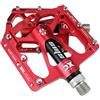 shanmashi FrontStep Pedali Antiscivolo in Lega di Alluminio di Alta qualità Leggeri MTB/Mountain Bike/Bici da Corsa/City Bike/Pedale Ciclismo/BMX con Pedali per Bici con mandrino in Acciaio CR-Mo (Rosso)