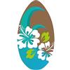 SportX Tavola da skimboard, 96 cm, in legno con motivo floreale