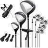 LIFEZEAL Set da golf completo da uomo, set da golf portatile destro, borsa con 7 scomparti, Putter, 3 legno: Driver #1, Fairway #3, ibrido #4, 5 ferri: #6,#7,#8,#9,Pitching Wedge (blu/destra)