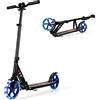 COSTWAY Scooter Monopattino a Spinta per Bambini Pieghevole e Regolabile in Altezza (91-106 cm), con Ruote Luminose e Cavalletto, Carico Massimo 100kg (Rosa)