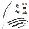SHARROW Tiro con L'Arco Takedown Arco Ricurvo 60 Pollici Arco da Caccia per Adulti in Legno Fatto a Mano Archi Ricurvi Longbow 25-65lbs RH/LH (40lbs, Mano Sinistra)