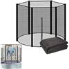 MeTikTok Rete Ricambio Trampolino, Rete Tappeto Elastico, Ø 140 183 244 305 366 488cm Adatto per 6/8 Pali, Rete di Ricambio Jumping, Resistente agli UV,140cm 6 Stangen