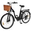 Zylvro C6 Bici Elettrica Per Adulti Da 26, Cestello Anteriore, 36V 13Ah Batteria Rimovibile, 6 Velocità, Autonomia di 80-100km, Bicicletta Elettrica Per Pendolari Urbani (White)