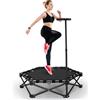 CUPCHID Mini trampolino pieghevole da 150 kg, trampolino fitness da 102 cm, maniglia in schiuma regolabile, trampolino elastico stabile e silenzioso per allenamento indoor/outdoor per adulti