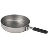 Lixada 1100ml Titanium Fry Pan Ultralight Grill Padella Antiaderente da Campeggio Pentole da Campeggio Backpacking Padella in Titanio con Maniglia Pieghevole, Outdoor Cooking Grill Padella