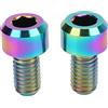 Alomejor 2 Pz Deragliatore della Bicicletta Bullone M5 * 9mm Anteriore Posteriore Deragliatore Ruota Viti in Lega di Titanio Deragliatore Gancio Viti per Il Ciclismo