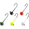 Pescasubito.com Set 5 Jig Head Testine Piombate Ami Piombati Pesca Spinning Trota Spigola Artificiale Gomma (12Gr)