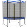 SPORTNOW Trampolino Elastico per Adulti Ø183cm, Tappeto Elastico Adulti con Rete di Protezione, Scala a 2 Gradini, Copertura di Sicurezza per Molle, Struttura in Acciaio, Portata 80kg, Blu