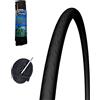 ECOVELO COPERTONCINO DEESTONE 700 X 23 C (23-622) + CAMERA VALVOLA PRESTA PNEUMATICO PIEGHEVOLE PER BICI DA CORSA BDC (Valvola 48 mm)