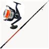 globe fishing Canna Pesca SurfCasting Mulinello filo Surf Kit Mare orata ombrina spigola mt. 4,20