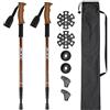 JELEX Nature - Bastoni telescopici per nordic walking regolabili, con diversi accessori per attività all'aperto, bastoncini da trekking ultraleggeri con tecnologia antishock (marrone Premium)