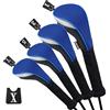 Andux Golf Fairway Legno Club Testa Copre 460cc Driver Extra Collo Lungo Blu 3 pz/Set