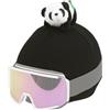 Vitsrisea COPERTURA CASHET PLAND PANDA - Protezione per casco da sci decorativa, accessorio per casco | Cappello lavorato a maglia regolabile Guardato casco alimentazione invernale spessa leggera