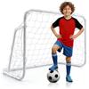 LIFEZEAL Porta da Calcio per Bambini, 121 × 60 × 80 cm, Porta da Calcio per Giardino in Metallo con Chiodi per Fissaggio al Terreno, Accessori per Allenamento e Regalo