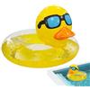Generico Galleggiante gonfiabile per piscina - Galleggiante gigante per piscina gialla con paillettes | Ģalleggiante a ciambella da nuoto | Paillettes Gonfiabili Ďuck | Ṕer bambini Adulti Adolesc