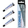 Stormsure Adesivo Flessibile per Riparazioni (3x5g) Nero - Colla Resistente all'Acqua per Riparazioni Flessibili