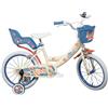 Tecnobike Shop Bici per Bambina Bicicletta Denver Disney Stitch Taglia 12 - 14 - 16 - 20 (Cerchio 14 Pollici)