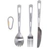 Boundless Voyage Set di Posate da tavola per coltelli da Campeggio in Titanio Ultralight per Esterni Set di Posate da tavola 3 Pezzi