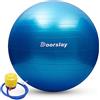 doorslay Palla da yoga anti-scoppio 55 cm/65 cm/75 cm Palla per equilibrio di stabilità Pilates Barre Palla per esercizi di fitness fisico con pompa ad aria