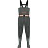 ENEN Waders Trampolieri da Pesca con Stivali da Pesca, Impermeabile Traspirante in PVC Petto Trampolieri Salopette Regolabili per Uomo Donna Pescatore (Verde militare,43)