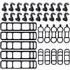 Generic Fasce da bicicletta per manubrio, cinghia di montaggio per torcia elettrica della bicicletta, supporto per luci della bicicletta con gancio a forma di S, cinturino sicuro da 35 pezzi, cinghia per