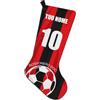 MOCHEIA SHOP Calza Befana Personalizzabile con Nome e Numero - Idea Regalo Natale per Tifosi Rossoneri - 45 cm in Poliestere di Alta qualità