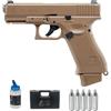 ECOMMUR G-19X Coyote CO2 (6mm) | Pistola tattica semiautomatica Airsoft con caricatore grande + valigetta + CO2 e munizioni (Potenza: 0,9 joule)