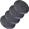 ScSPORTS® Dischi Pesi - in Ghisa, Set da 40kg a 120 kg, Singolo da 20/25/30 kg, Foro 30/31mm, Nero - Piastre Peso per Palestra, Bilanciere, Manubri, Allenamento a Casa, Fitness