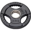 JK FITNESS Disco GHISA OLIMPIONICO GOMMATO Tri-Grip Foro Ø50 mm da 2,5 kg Diamond,Unisex,Nero,Unica