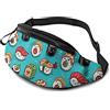 AOOEDM Simpatico Kawaii Sushi per donna Uomo alla moda con cintura regolabile per viaggi all'aperto Sport Ciclismo Corsa