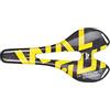 WALGUN WG1050 - Sella in carbonio per mountain bike da strada, mountain bike, per uomo, donna, leggera, 3 k in carbonio, 143 mm, con sella ovale da 7 x 9 mm in carbonio (logo giallo)