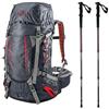 Ferrino Kit Santiago Zaino 48L + Bastoncini