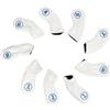 HERCHR 9Pcs Copricapo da Golf Club Iron Putter Head Protector Set PU Copricapo Impermeabile Per Mazza da Golf Per Gli Amanti del Golfista Mancino Destro(Bianco)