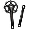 JISADER Guarnitura per Bicicletta, pedivella per Mountain Bike conica Quadrata, Corona in Ferro 32T a velocità Singola per Riparazione, Guida, Mountain Bike, Nero