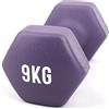 MYGA Manubri esagonali, in neoprene e ghisa, per donne e uomini, per casa e palestra, peso: 9 kg