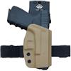 PoLe.Craft Kydex OWB Holster Pistola Softair Fondine For Glock 19 19x Glock 23 25 32 Glock 17 22 31 Glock 26 27 33 (Gen 1-5) CZ P10 Gun Pistol Case Waistband Outside Carry (Tan, Right Hand Draw (OWB))