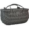 UNUS Cesto per bicicletta effetto vimini, grigio, 22 x 40 x 21,5 cm, resistente alle intemperie, plastica, fissaggio con cinghia per portapacchi o manubrio