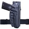 PoLe.Craft 1911 Fondine OWB Kydex for Colt Commander 1911 .45 / 9mm / 4.25 / 4.5 / PT1911 Gun Holster, Trasportare la cintura esterna 1.5-2 Inch Belt Clip with Leggings - Commander 1911 Holster OWB