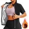 Weyot Canotta Sauna Donna, Maglia Sauna Dimagrante Donna, Tuta Sauna Dimagrante Donna Corsetto Sudore Sportiva con Cerniera Canotta Snellente Body Shaper,XL,Silver