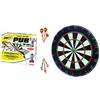 Bersaglio freccette pub, bersaglio pub floccato, diametro 46cm spessore 2,5 con 6 freccette deluxe, freccette pub, bersaglio per freccette, dotato di 6 freccette professionali a punta metallica.
