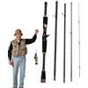 Krmoau Canna da pesca in fibra di carbonio, canna da pesca portatile da viaggio, canna da spinning, 2,1 m, alta sensibilità, canna da baitcasting rimovibile, per trote, persici, lucioperca e talpa di