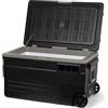 Steamy-E Single Zone 75 Roller, Frigorifero Elettrico a Compressore con Ruote, 12/24V DC e 100-240V AC, per Congelare e Raffreddare da -20℃ a +20℃, Ideale per il Campeggio, 74 Litri, Nero