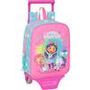 safta GABBY'S DOLLHOUSE CONFETTI - Zaino asilo con carrello, ideale per bambini di diverse età, comodo e versatile, qualità e resistenza, 22 x 10 x 27 cm, rosa/turchese, M, Casual