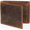 Fa.Volmer ® Portafoglio uomo robusto in vera pelle con protezione RFID nei colori nero e marrone #VO19-Iron (marrone)