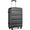 KONO Valigia Kono con rivestimento rigido in ABS, trolley da viaggio con 4 ruote girevoli e lucchetto TSA, Grigio, 24 Medium, Valigia