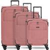 REDOLZ set 3 valigie morbide espandibili | trolley da viaggio leggeri con 4 doppie ruote e serratura TSA | cabina media grande per donna e uomo - Essentials 12