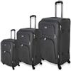 Ormi Set 3 Valigie espandibile Valigia semirigide in tessuto poliestere 4 ruote piroettanti trolley piccolo adatto bagaglio a mano per cabina con compagnie lowcost (Grigio)