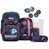 ergobag pack set Zaino scolastico ergonomico e flessibile, 6 pezzi, per la prima elementare CoralBear - Lilla
