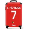 NoBoringSuitcases.com Valigia Bagaglio a Mano, Valigia, Trolley Bagaglio a Mano, Trolley 55x40x20, Valigie, Valigia Personalizzabile, 55x40x20 cm (2024 - Maglie gara home Portogallo - Rosso)